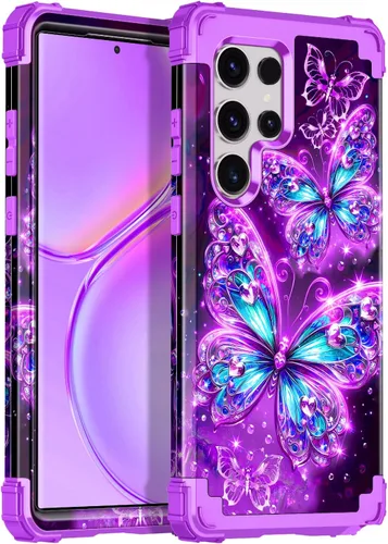 Vista 12 de Casetego Funda compatible con Galaxy S21 5G, tres capas, resistente, a prueba de golpes, protección completa, policarbonato duro y TPU suave