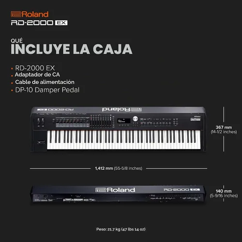 Vista 7 de Roland Piano digital para escenario Premium RD-2000 EX