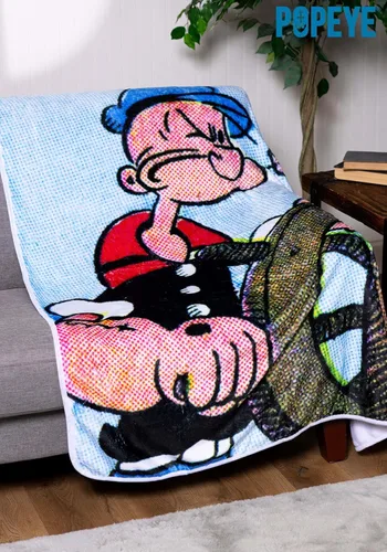 Vista 2 de Fun Costumes Popeye - Manta estándar de 60 x 48 pulgadas