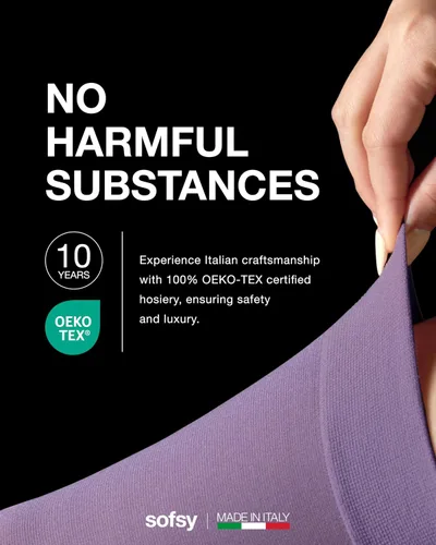 Vista 2 de Sofsy - 40 Den - Mallas opacas para mujer, suaves, de cintura alta, unicolor. Fabricadas en Italia por Sofsy con 10 años de experiencia en artesanía