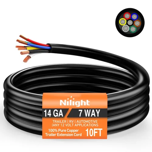 Vista 20 de Nilight - 50048R Caja de Conexiones Eléctrica de 7 Vías para Remolque, Conector de Cable para Remolque de 7 Terminales, Caja de Conexiones