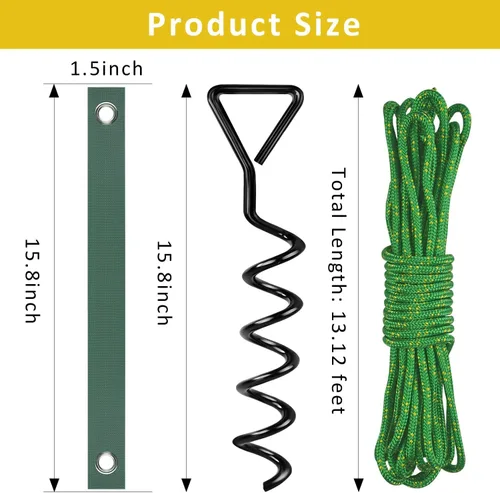 Vista 7 de Kit de estaca para árboles, estacas en espiral resistentes y soportes para enderezar árboles inclinados o jóvenes, protege de las inclemencias