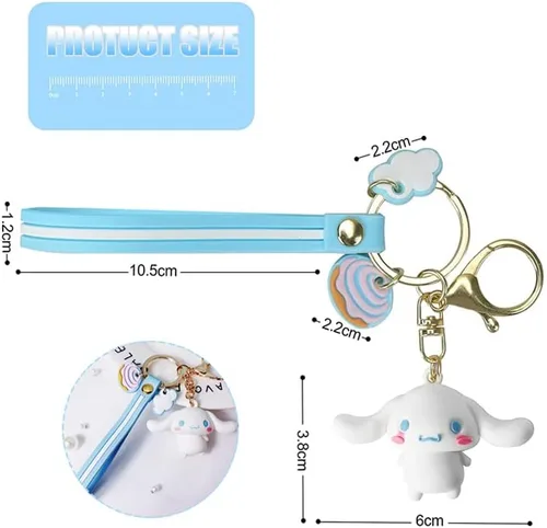 Vista 7 de ACCENE Cute Kawaii Accessories Anime Keychain Adorable Key chain Keyring Handbag Cinnamoroll Keychain
