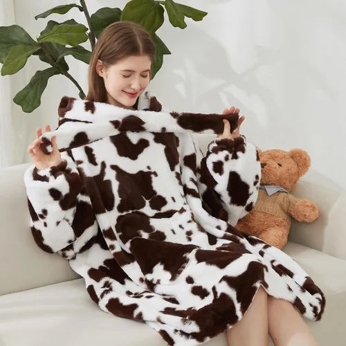 Vista 4 de Softan Manta con Capucha, Sudadera de Gran Tamaño para Adultos, Mujeres y Hombres, Regalo, Manta con Capucha Súper Acogedora y Cálida, Sudadera