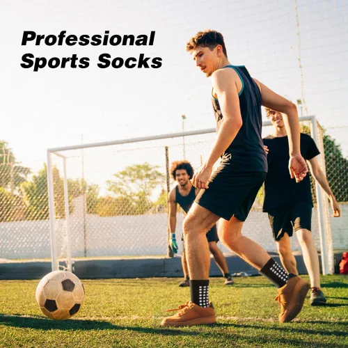 Vista 4 de Ukontagood Paquete de 812 calcetines de fútbol para hombre, antideslizantes, almohadillas de agarre antideslizantes para fútbol, baloncesto