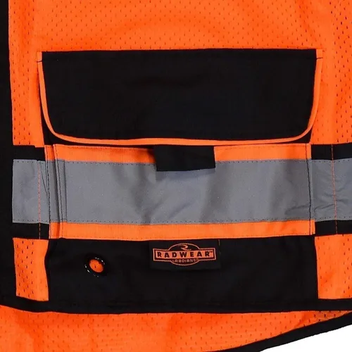 Vista 6 de Radians SV65-2ZOM-M Chaleco de seguridad industrial, naranja, mediano, grande