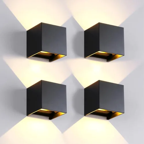 Vista 15 de Mille Lucciole Paquete de 2 lámparas de pared para exteriores de 12 W, para exteriores e interiores, apliques de pared LED blancos modernos, IP65