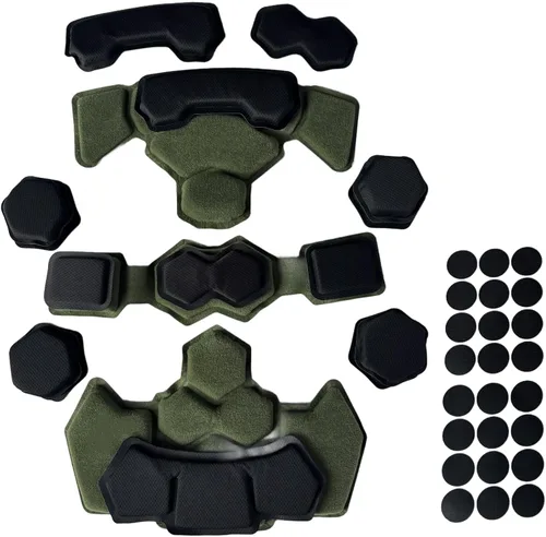 Vista 6 de Almohadillas tácticas para casco, universal Airsoft para exteriores, repuesto interno de espuma viscoelástica, kit de acolchado para casco