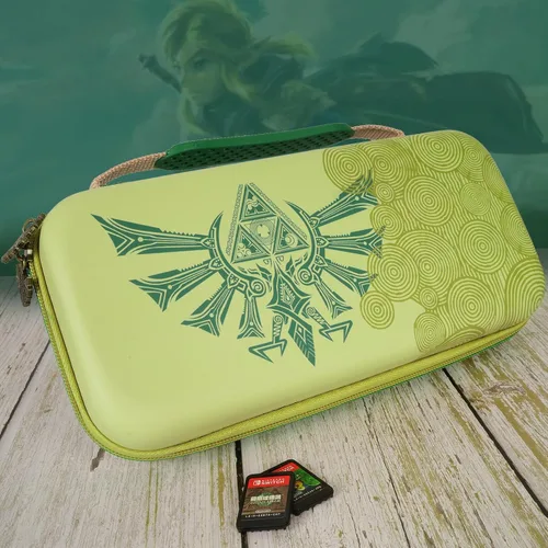 Vista 6 de TIKOdirect Carrying Case for Switch & Switch OLED, Hard Shell Travel Carry Case with 10 Game Card Slots, Protective Storage Bag for NS Zelda Console