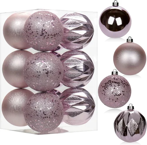 Vista 41 de 30 piezas de adornos de bola de árbol de Navidad irrompibles negros para decoración navideña