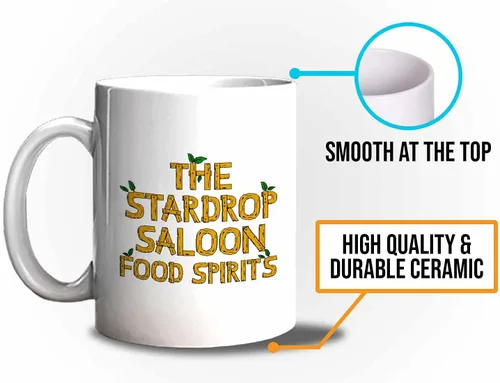 Vista 5 de Bubble Hugs Taza de café para videojuegos The Stardrop Saloon Food Spirits - Farming Country Adventure Gaming Gamer Stardew Pelican Town 11 onzas