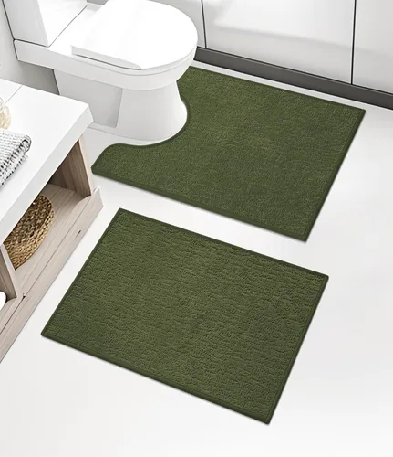 Vista 16 de Chakme Juego de 2 alfombras de baño ultrafinas, absorbentes, antideslizantes, lavables a máquina, color negro, 17 x 24 pulgadas / 17 x 30 pulgadas