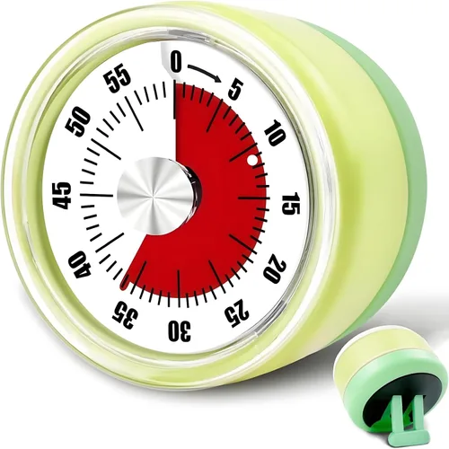 Vista 9 de Temporizadores de cocina para cocinar, temporizador visual de 0 a 60 minutos para niños, temporizador magnético de cocción manual con alarma fuerte