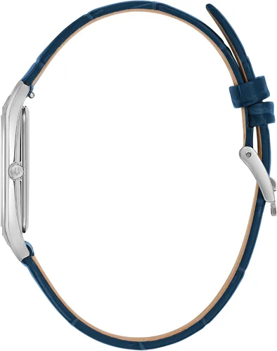 Vista 2 de Bulova Men's Classic Sutton 3-Hand Calendar Quartz Leather Strap, Patterned Dial, Sapphire Crystal, 29 x 41mm Azul