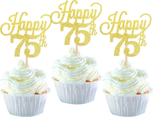 Vista 12 de Paquete de 24 adornos para cupcakes con purpurina número 15, quince cumpleaños, decoración para cumpleaños de 15 años, suministros de fiesta de Negro