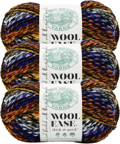 Vista 71 de Lion Brand Yarn - Ovillo de lana Wool-Ease Thick & Quick color fuerza aérea Super Bulky Wool Acrylic Blend Fiber for Soft Hats, Sweaters, Chunky