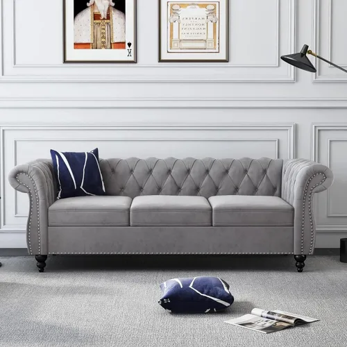 Vista 34 de AVZEAR Silla de Acento para Sala de Estar, Silla de Sofá Tapizada Silla de Sofá Individual con Respaldo Acolchado, Silla de Sofá Chesterfield