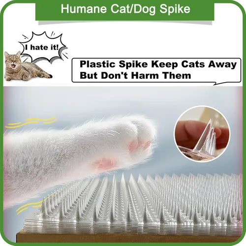 Vista 2 de Paquete de 8 alfombrillas para gatos – 16 x 13 pulgadas con pico de 1 pulgada, repelente de gatos para interiores y exteriores para disuadir a gatos