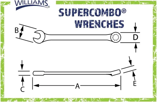 Vista 7 de Williams WS-1171SCA Juego de llaves súper combinadas de 11 piezas