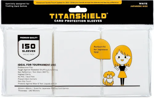 Vista 21 de TitanShield (150 mangas) tamaño pequeño japonés, fundas para tarjetas de comercio para Yu-Gi-Oh, Pelea de cartas Vanguard & More