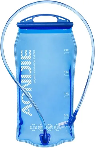 Vista 10 de AONIJIE Bolsa de agua plegable de hidratación a prueba de fugas, depósito de agua para senderismo, mochilero, correr, ciclismo (1.5L-PEVA)