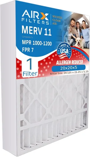 Vista 5 de AIRX FILTERS WICKED CLEAN AIR. Filtro de aire 20x25x5 MERV 11 Compatible con Goodman/Amana M8-1056 Filtro de horno 1 filtro individual