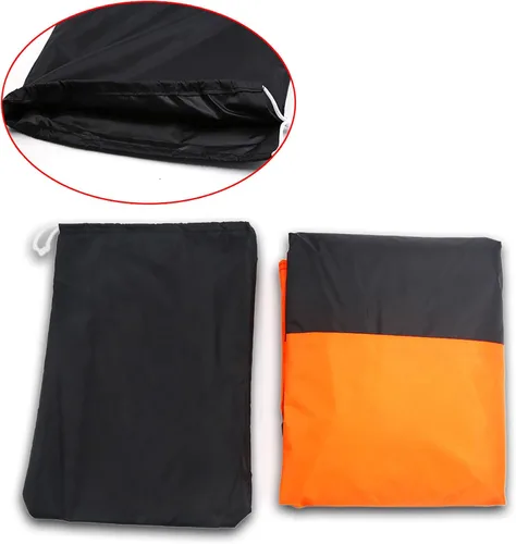 Vista 2 de uxcell L 190T protector de polvo de lluvia negro+naranja scooter motocicleta cubierta 86 "para Harley Davidson