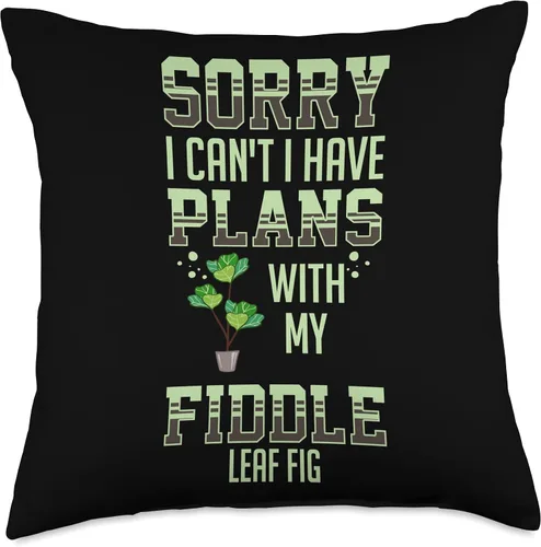 Vista 4 de Fiddle Leaf Fig Ficus Lyrata Care - Almohada de interior para plantas de árbol, 16 x 16 pulgadas, multicolor