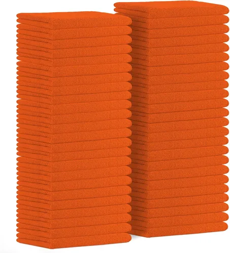 Vista 17 de Avalon Towels Paños de limpieza de microfibra (paquete de 48) – Tamaño 16 x 16 pulgadas, trapos de limpieza altamente absorbentes, sin pelusa Negro