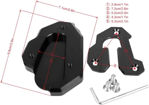 Vista 4 de Worldmotop - Almohadilla de repuesto para soporte lateral de motocicleta HONDA Goldwing 1800 GL 1800 F6B GL1800 2020 2021 2022 (negro 2)