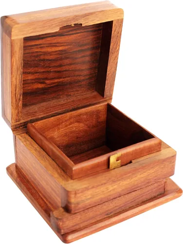 Vista 3 de Indian Glance Joyero Caja mágica Caja secreta - Caja de regalo con apertura de truco - Caja organizadora para mujer Niña