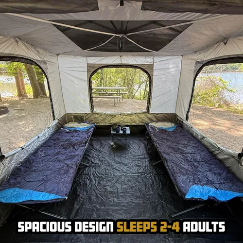 Vista 3 de Inserto compacto para tienda de campaña Compact Shelter – Se convierte en habitación cerrada con ventanas de malla, puerta con cremallera, suelo