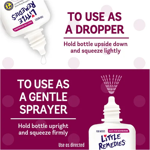 Vista 8 de Little Remedies Sterile Baby Saline Nasal Spray and Drops, 0.5 Fl Oz
