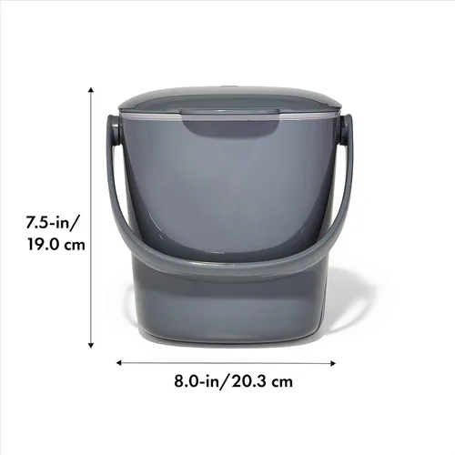 Vista 2 de OXO Good Grips - Contenedor de compostaje fácil de limpiar, color carbón, 0.75 galones