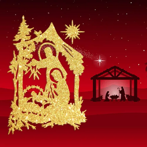 Vista 3 de Troqueles de corte de metal para Navidad, Pascua, religión, pesebre, fondo de rezo, troqueles para hacer tarjetas, álbumes de recortes y álbum