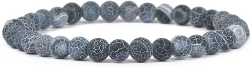 Vista 20 de Justinstones Gem - Pulsera elástica de cuentas redondas de 6 mm de piedras semipreciosas, unisex, 16.5 cm Ojo de tigre azul dorado AA