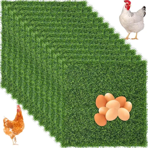Vista 8 de Zhengmy Juego de 12 almohadillas de anidación de pollos, caja nido, almohadillas de anidación lavables para gallinero, alfombra de césped Marrón
