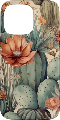 Vista 21 de Cactus Botanical Desert Western Funda bohemia moderna terracota para iPhone 17