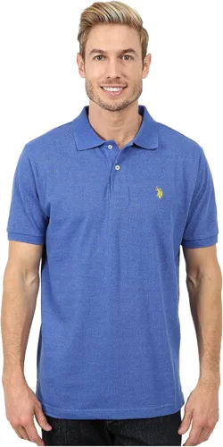 Vista 87 de Polo de piqué de algodón sólido para hombre con pequeño Pony Gris jaspeado
