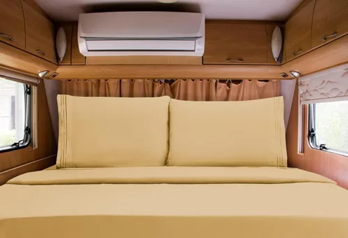 Vista 80 de Mocassi Juego de sábanas de lujo de 4 piezas, calidad prémium de hotel de 1800 hilos, ajuste fácil, sábanas y fundas de almohada resistentes a
