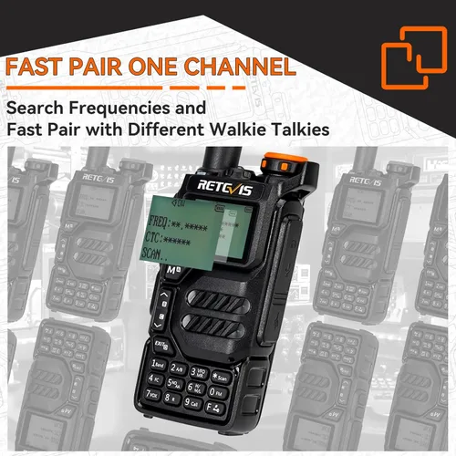 Vista 4 de Retevis RA79 (actualización para radio Jamón UV 5R 3rd), radio bidireccional de doble banda, soporte Chirp, NOAA, radio AM/FM portátil, Walkie