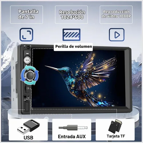 Vista 8 de UNITOPSCI Estéreo de auto de doble DIN con Apple CarPlay y Android Auto Bluetooth, pantalla táctil de 7 pulgadas, radio de auto de 2 DIN