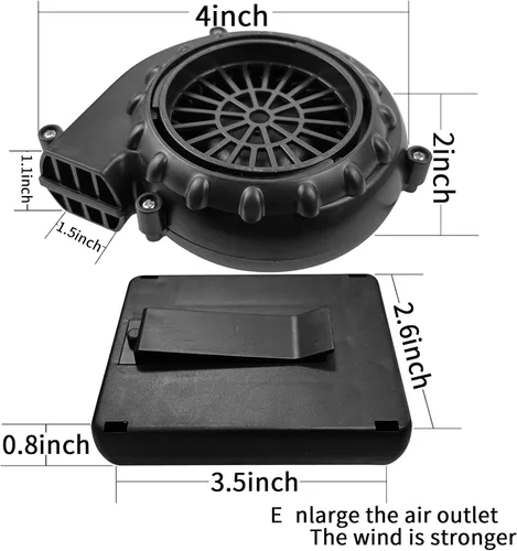 Vista 6 de Mini ventilador de disfraz negro para disfraz inflable de dinosaurio de Halloween (versión mejorada)