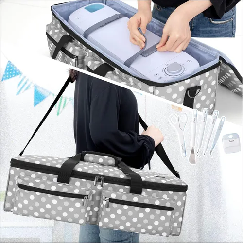 Vista 7 de Bolsa de transporte LUXJA compatible con Cricut Explore Air y Maker, bolsa compatible con Cricut Explore Air, Silhouette Cameo 4 y suministros