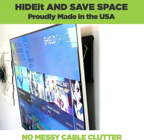 Vista 8 de HIDEit Mounts Shield2 - Soporte de pared para NVIDIA Shield TV Pro, American Company, soporte de pared de acero negro compatible con NVIDIA Shield