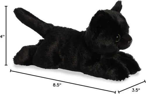 Vista 5 de Aurora® Adorable Mini Flopsie™ Twilight Cat™ Animal de peluche - Mini compañeros listos para aventuras juguetonas - para niños de todas las edades