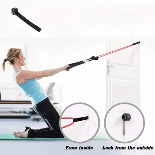 Vista 7 de UPONE Juego de bandas de resistencia elásticas para ejercicio con anclaje de puerta, bandas de ejercicio de terapia física con asas, correas