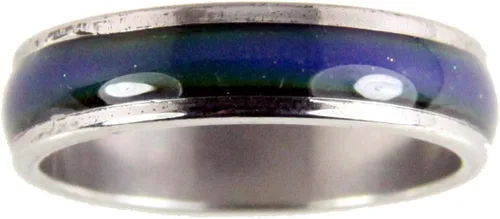 Vista 3 de Anillos de estado de ánimo de 0.236in de acero inoxidable sin fin de banda de colores arco iris
