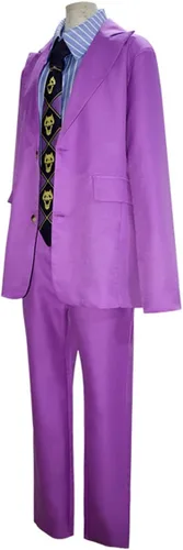 Vista 3 de Weixu Disfraz de cosplay, traje de uniforme morado, disfraz de fiesta de juego de rol de Halloween