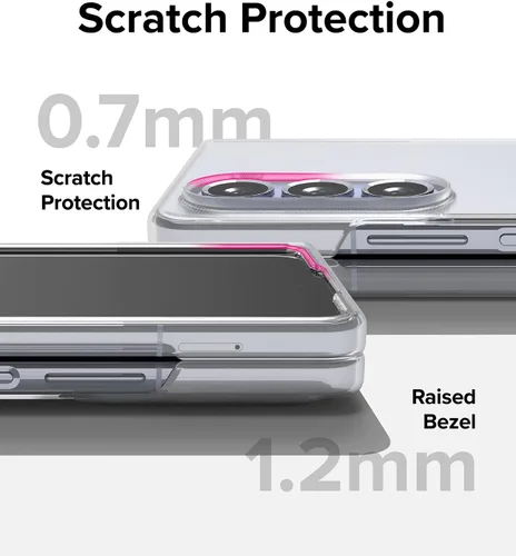 Vista 5 de Ringke Funda delgada compatible con Samsung Galaxy Z Fold 5 [transparente mate] + cubierta de cristal compatible con Samsung Galaxy Z Fold 5